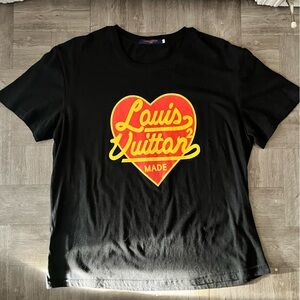 Louis Vuitton Black Tee with Vibrant Logo